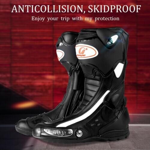 Riding Tribe Motorcycle Protective Boots Anti-skid Motocross Anticollision Motorbike Long Ankle Riding Shoes Four Season B1002