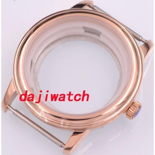 Brand new 40mm Rose gold case solid Steel sapphire glass watch Case 2836 Miyota 8205 8215 Movement