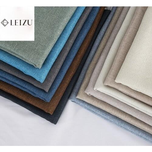 Solid Color Thick Imitation Linen Fabric Sofa Composite Cloth Home Soft Plain Seat Cushion Pillow Fabric Accessories TJ3887