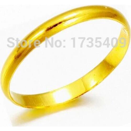 Genuine 2.0G Solid 999 24K Yellow Gold / Perfect Smooth Design Ring Size 11