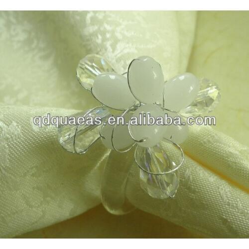 Pearl beades napkin rings,acrylic napkin holder