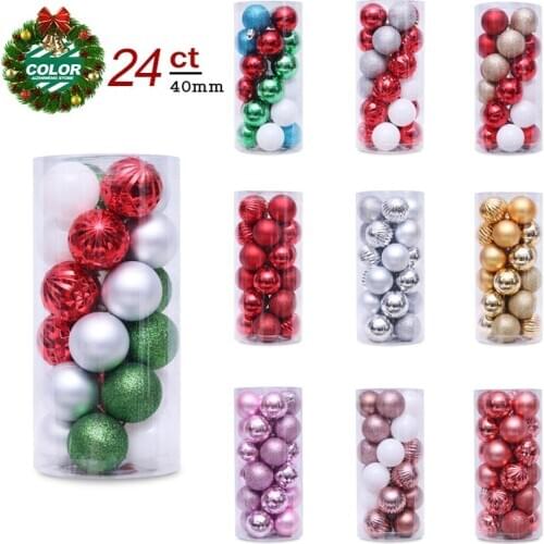 Christmas Balls Ornaments For Xmas Tree - Shatterproof Christmas 1.6" X 24 Pack