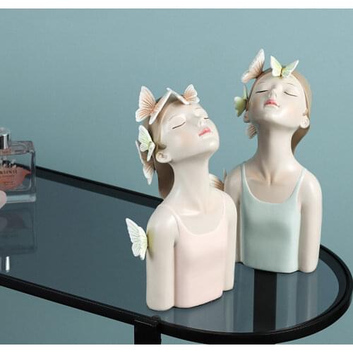 Modern Butterfly Girl Resin Sculpture Decoration Girl Heart Princess Room Home Decoration Fairy Statue Valentines Day Gift fairy