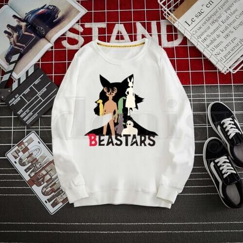 Japan Anime BEASTARS legoshi Wolf Deer Cartoon Hoodies Sweatshirt Print Trend Mens Clothes Hip-Hop Male Crewneck Hoodies Men