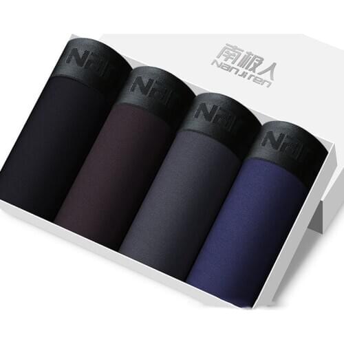 4PCS/Lot MenS Underwear Boxer Pants Comfortable Antibacterial Breathable High-Quality MenS Boxer Pants Mail Bag