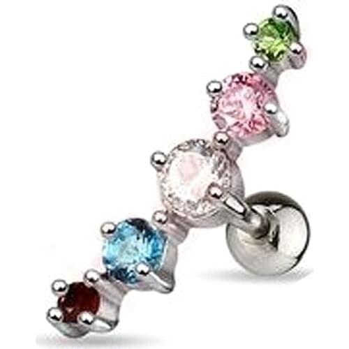 1PCS Fashion Personality Colorful Zircon Ear Piecing Jewelry