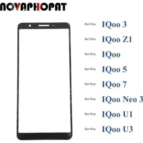 Black Digitizer LCD Sensor Glass Panel For Vivo IQOO 3 Z1 5 7 Neo 3 U1 U3 Touch Screen Glass lens 10pcs/lot