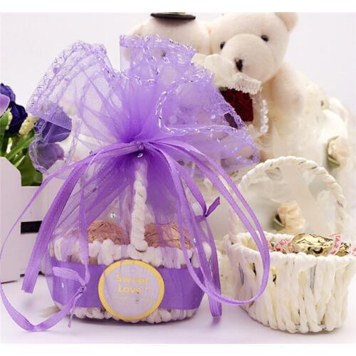 20Pcs/Bag Creative Candy Box Rattan Candy Basket Lovely Gift Cardboard Boxes Wedding Decoration Gift Bags & Wrapping Supplies