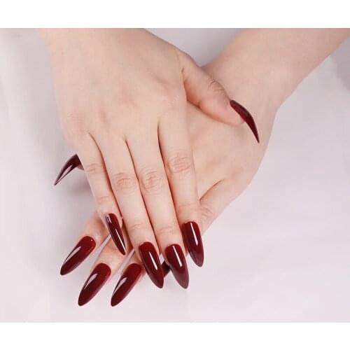 24Pcs/Set Long Full Cover Light False Nail Tips Nail Art Manicure Light Tips For False Fake Nails Extension For False Nails Tips