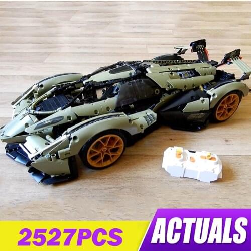 2527PCS MOC APP RC V12 High-Tech Sports LamborghinLs Sian Car Model Building Blocks Green Concept Supercar Bricks Toys Gifts