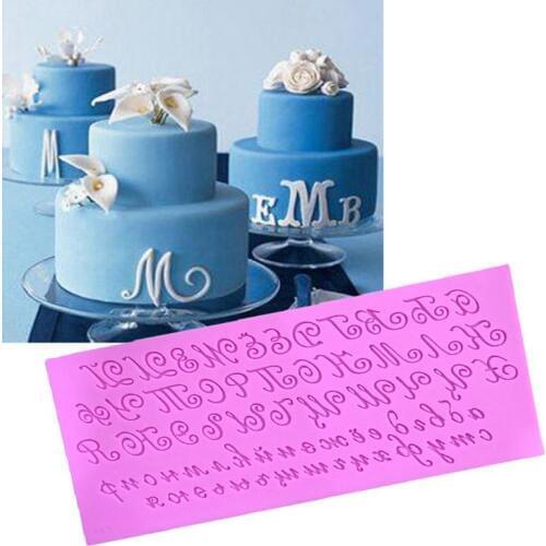 3D Artistic Russian Letter Silicone Cake Fondant Mold Handwriting Alphabet Candy Pudding Chocolate Mould Soap Tray Baking Tool