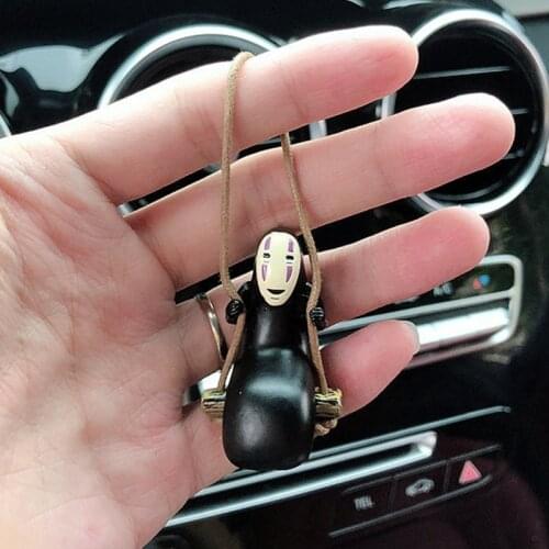 Anime Spirited Away No Face Man Figures Toys Keychain Cute Cartoon Car Hanging Pendant Action Model Keyring Collection Gift