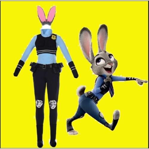 Anime cosplay Crazy Animal City Halloween cosplay costume Anime Rabbit Judy Police Officer judy R