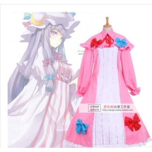 Free shipping Touhou Project Shrine Maiden The Embodiment of Scarlet Devil Patchouli Knowledge Cosplay Costume