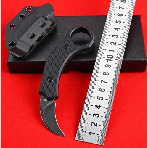 CS GO Karambit Mini Pocket Knife Outdoor Camping Hunting EDC Tool Tactical Knives Fixed Blade 440C Steel G10 Handle with Sheath