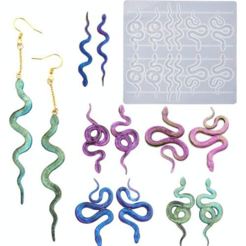 DIY Crystal Epoxy Resin Snake Head Earrings Silicone Mold Jewelry Fillings Pendant Accessory Handmade Keychain Mirror Craft