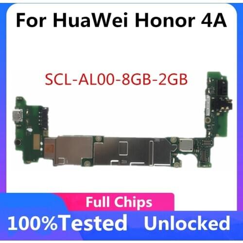 For HuaWei Honor 4A Motherboard Original Unlocked Logic Board with Android System SCL-AL00-8GB-2GB Mainboard