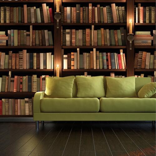 Beibehang Custom Photo Wallpaper European Retro 3D murals Background Wallpaper Mural Wall Bookcase Books Bookshelf 3D wallpaper