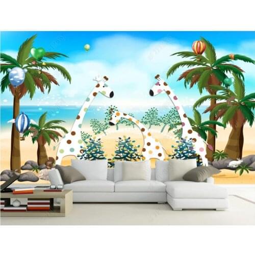 Custom photo wallpaper for walls 3 d murals Fresh beach tree beautiful cartoon childrens room kids room background wall papers