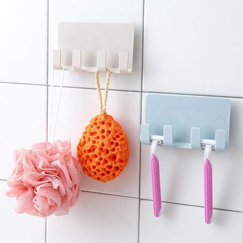 Feiqiong Functional Plastic Holder Strong Sticky Adhesive Cell Phones Stand Rack Bathroom Hanging Shelf Holder Razor Hanger Hook