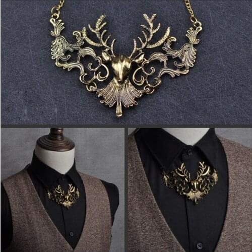 Elk Bow Tie High-end Fashion Womens Necklace Groom Wedding Casual Banquet Accessories Gift Personality Mens Jewelry