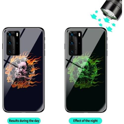 GetsuFumaDen Undying Moon Phone Cases Glow Luminous Tempered Glass For Huawei P40 30 20 lite Pro MATE9 10 20X 30 lite pro cover