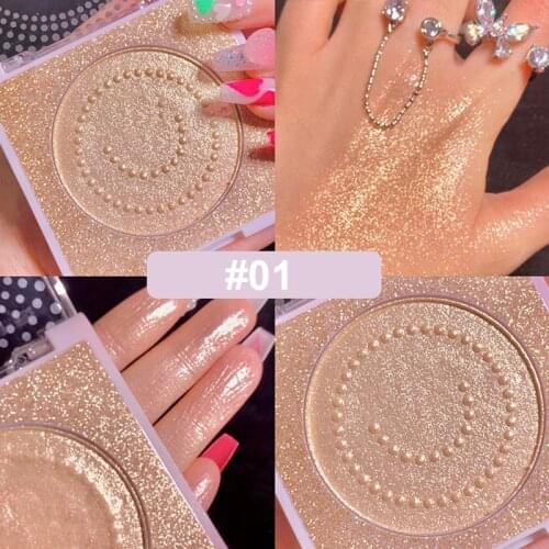 Highlighter 3-dimensional Natural Brightening Pearlescent Fine Flashing Trimming Tray High Light Compact Smiley Face TSLM1