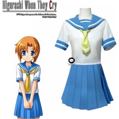 Game Higurashi When They Cry Hou Ryugu Rena Cosplay Costume JK Uniform Custom Made Any Size