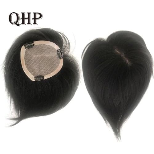 Hair Pieces Lace +PU Base Topper Toupee Women Human Hair 100% Natural Machine Made Remy Wig