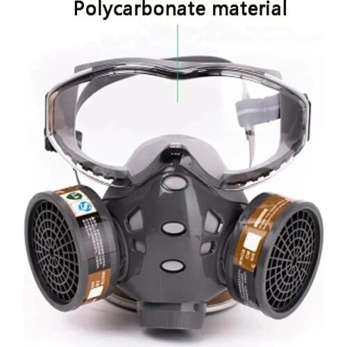 Anti-Dust Full Mask With Glasses Chemical Pesticide Safety Spray Paint Decoration Formaldehyde With Replace Filter Respirator