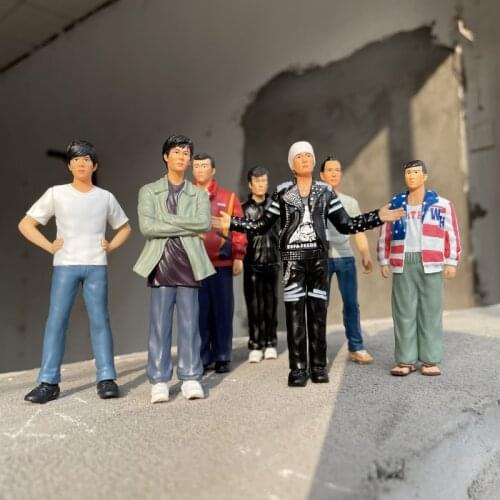 1:18 Scale Initial D Simulation Hand-made Doll Model with Car Model Scene Accessories Decoration Fujiwara Takumi Static