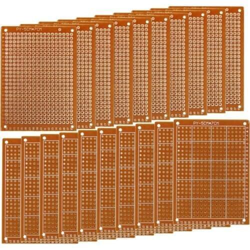 Copper Perfboard 20 PCS Paper Composite PCB Boards (5 cm x 7 cm) Universal Breadboard Single Sided Printed Circuit Board