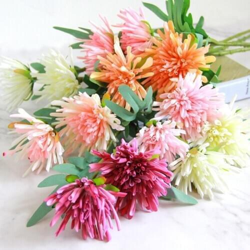 Real Touch Artificial Flowers Double-headed Crabweed DIY Home Decoration Wedding Fake Flowers garden Party chrysanthemum Decor