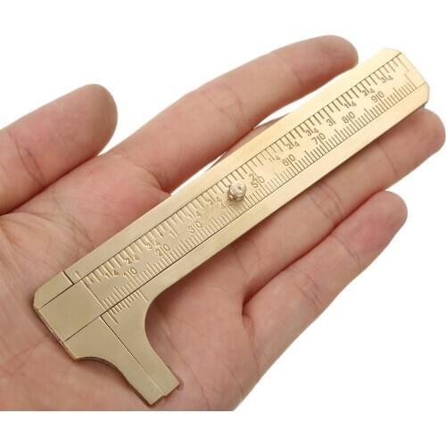 4"/100mm Non-Magnetic Brass Caliper Sliding Vernier Ruler Gauge Tool Measuring Inches/Meter Tools