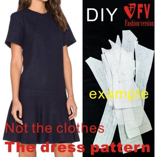 Clothing DIY The dress Dresses Sewing Pattern cutting drawing Dress Sewing Template BLQ-265