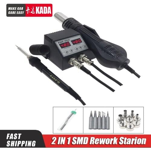 8892D 8858D hot air gun and soldering iron station portable 2-in-1 soldering station telephone repair rework station