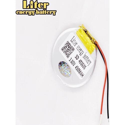R40350 403535 3.85V / 4.4v 1.67wh 450mAh Rechargeable li Polymer Round battery For Smart watch Li-PO battery