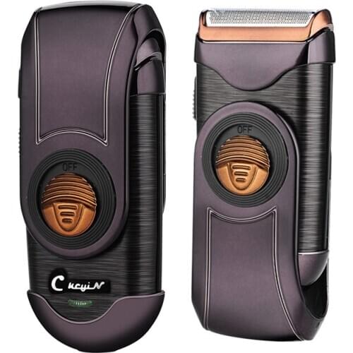 Portable Charge Electric Shaver Men Reciprocating Beard Trimmer 3D Floating Single Blade Razor Sideburns Trimmer + Spare Blade