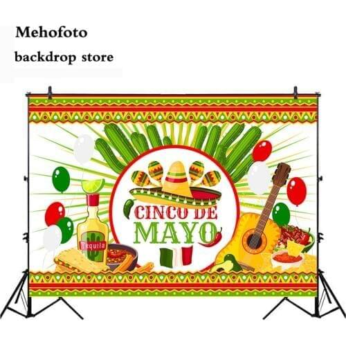 Mehofoto Fiesta Summer Theme Photography Background and Studio Props DIY Kit. Great as Mexican Dress-up Photo Booth Backdrop 920