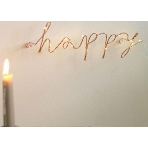 1PC Wire Letters Home Decor Interior Wall Sign Gift Love Happy Kitchen Livingroom Wall Decorative Letters & Numbers 6 Styles