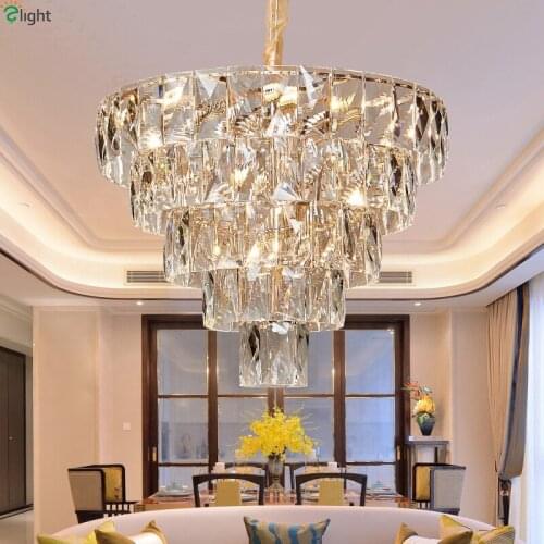 Modern Lustre Crystal Led Pendant Chandeliers Lighting Living Room Led Pendant Lights Dining Room Hanging Lamp Bedroom Luminaire