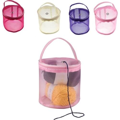 Knitting Needles Yarn Tote Organizer Knitting Yarn Round Crochet Bag DIY Craft Woolen Storage Basket Sewing Tool Accessories