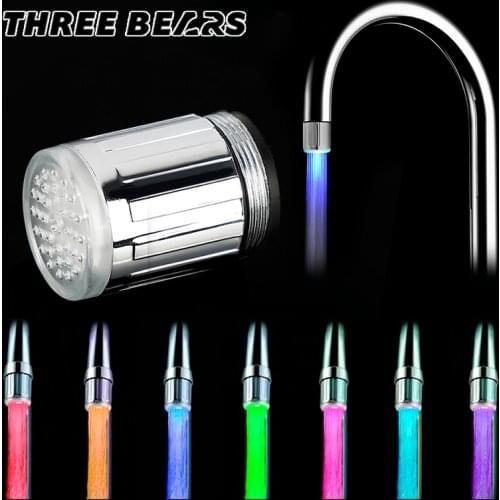 Kitchen Bathroom Led Faucet Aerator Water Power Shower LED Tap Light Colorful Water Saving Aerator 1/3/7 Color 3 Choice