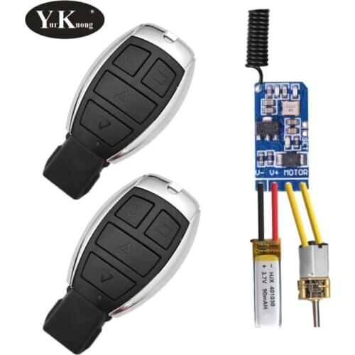 Up Down Stop Mini Motor Remote Switch DC 3.3V 3.7V 4.2V 5V 6V 7.4V 9V 12V Motor Forwards Reverse Receiver Transmitter TX RX 433