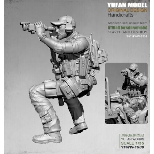Yufan Model1/35 Resin Figure Us Sniper Observer Vehicle Version Resin Soldier Unmounted Yfww-1989