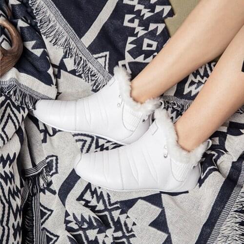 ONEMIX Women indoor home Boots Winter Comfortable Warm Wool Indoor Casual Sock Shoes Slip-on Men Walking Shoe Snow Ankle Boots