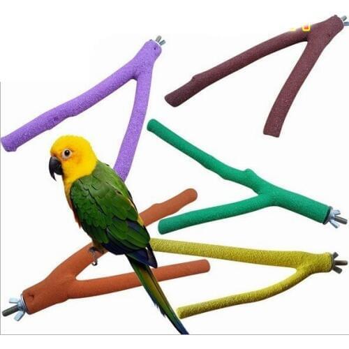 Pet Bird Parrot Chew Toys Parrot Claws Grinding Stick Pretty Color Wooden Branches Pet Toy Products Accessories for Birds