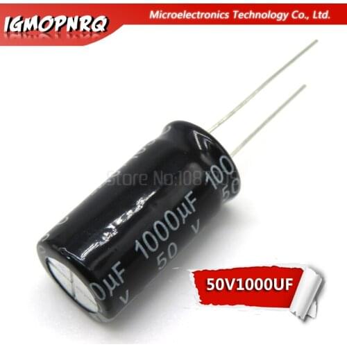 10pcs 50V1000UF 13*25mm 1000UF 50V 13*25 Electrolytic capacitor new original