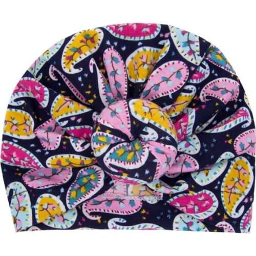 10pcs Newborn Infant Baby Girls Floral Cashew Print Beanies Cotton Knitting Hats Children Cap Princess Kids Skullies Beanies