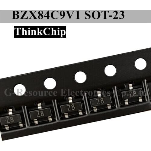 100pcs) BZX84C9V1 SOT-23 SMD Voltage Stabilized Diode 9.1V (Marking Z8)